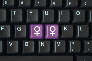 Female symbols on keyboard
