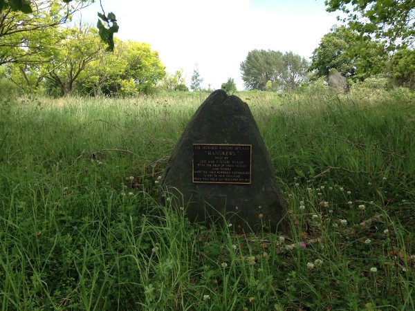 Amidst The LandBanked Fields: Preserved (hopefully forever) in remembrance - a plaque reminds those who choose to read it that the first controlled flight in New Zealand took place on this field in 1911 by the Walsh Brothers in their aircraft Manurewa.