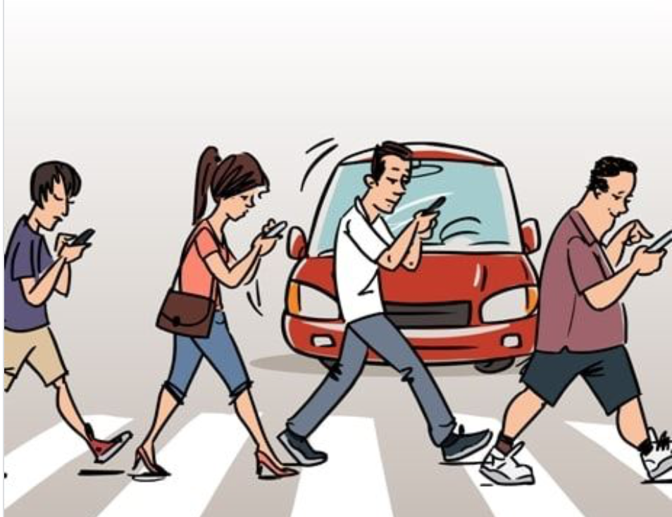Произойти во время движения. Пешеход с телефоном. Человек с телефоном переходит дорогу. Человек на дороге с телефоном. Пешеход карикатура.