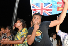 Fijians in the capital Suva celebrate the end of 16 years of authoritarian rule - eight years of military dictatorship followed by a rigid "democracy"