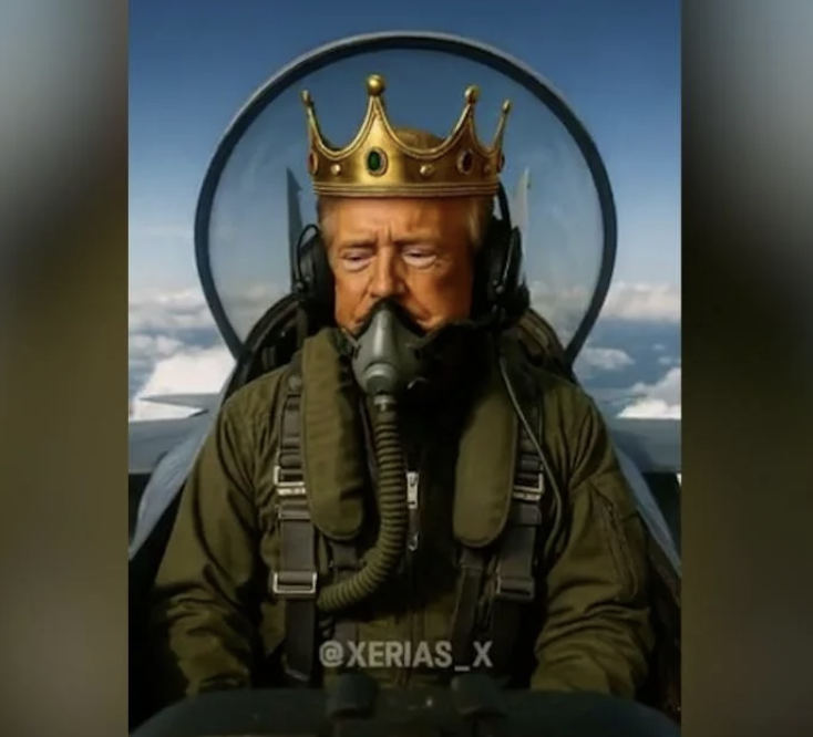 Trump’s inane video of him flying a jet bombing No Kings protestors is a new unhinged orange fascism