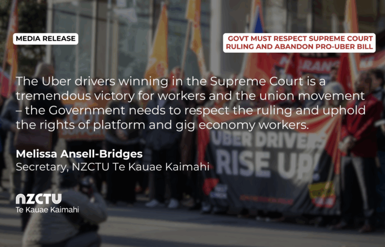 Govt must respect Supreme Court ruling and abandon pro-Uber bill – NZCTU