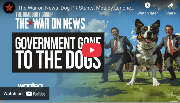 The War on News: Dog PR Stunts, Mouldy Lunches & Trump’s War Crime Cruise