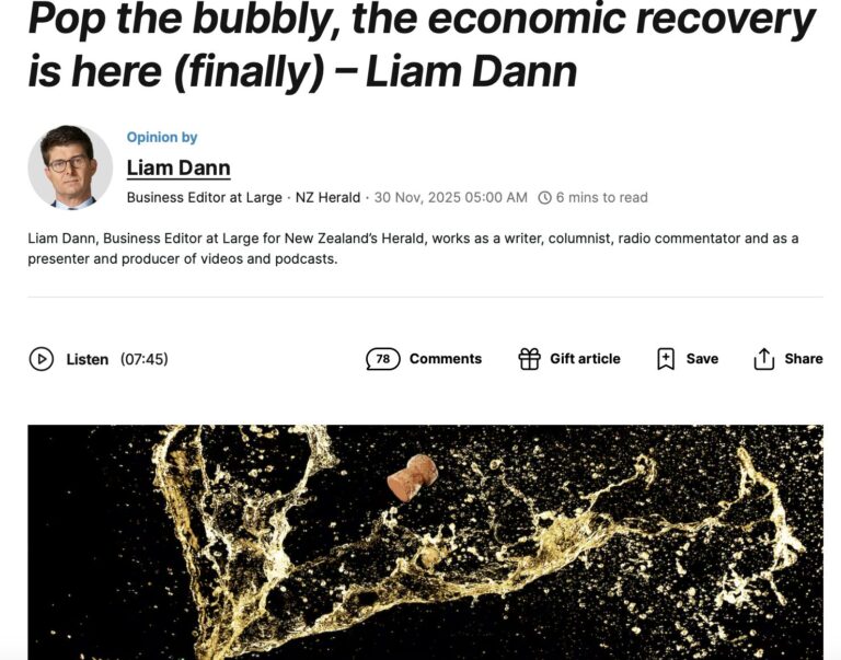 Liam Dann starts quietly packing away the green shoots champagne