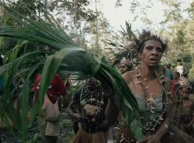 Village resisters against the massive destruction of rainforest as portrayed in the new West Papuan documentary Pesta Babi - Pig Feast.