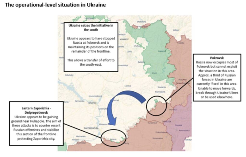 The operational-level situation in Ukraine Ukraine drone warfare tactics battlefield map.