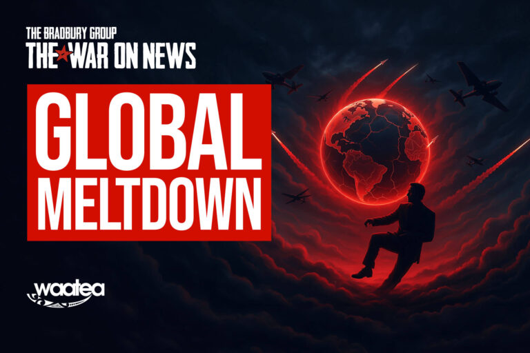 The War on News: Trump’s Iran Escalation, Tamaki’s Military Rant & Drug Policy Fail