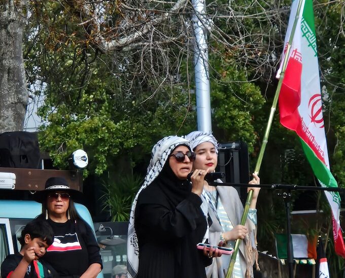 Two Afghani women speaking about the illegal and unprovoked war on Iran