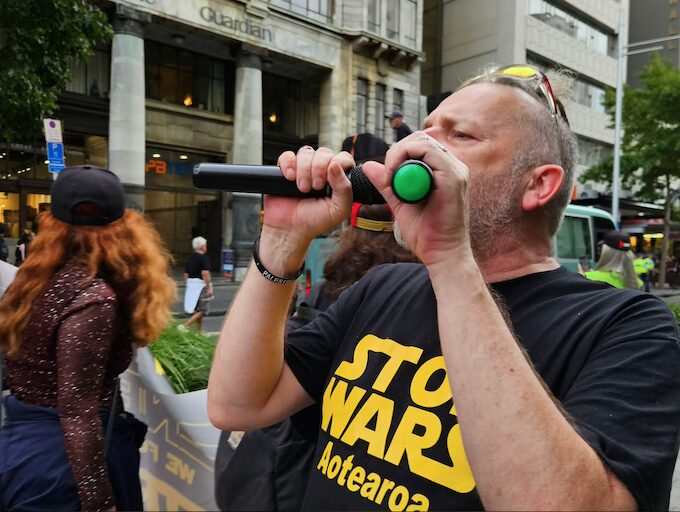 Stop Wars Aotearoa organiser Joe Carolan