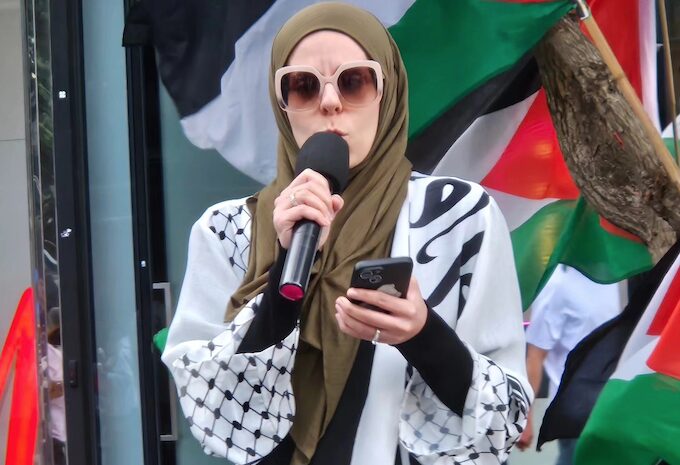 Palestinian community speaker Maya Swaid