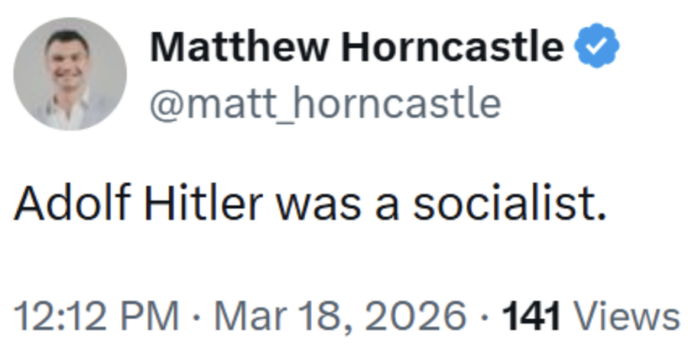 Crypto-fascist and Property Pimp Matthew Horncastle MUST run for National