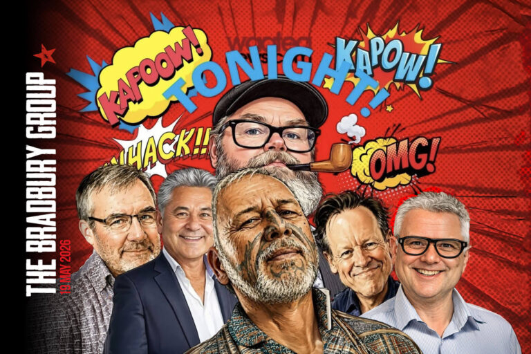 8pm LIVE TONIGHT – The Bradbury Group with Activist Mike Smith on climate change, Professor Spoonley on mass immigration and pre-budget political panel – John Tamihere vs Matthew Hooton