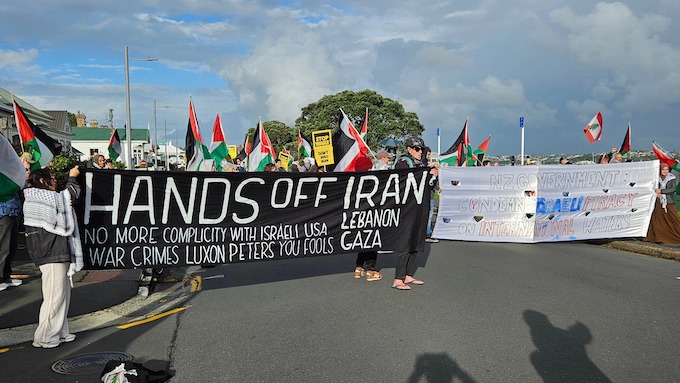 The “Hands off Iran” protest at New Zealand’s Devonport Naval Base