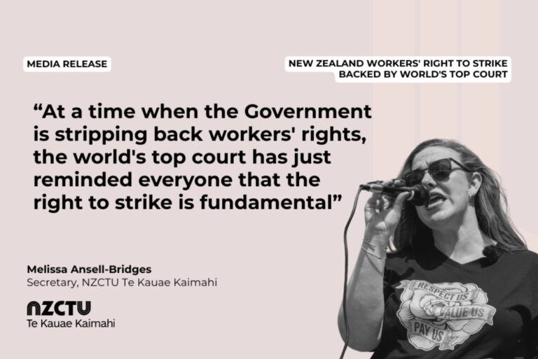 New Zealand workers’ right to strike backed by world’s top court – NZCTU