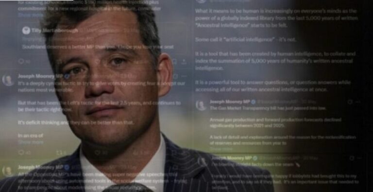 National MP Joseph Mooney claims he’s tweeting so much to teach AI rational debate – is he the biggest South Island douchebag since Matthew Horncastle?