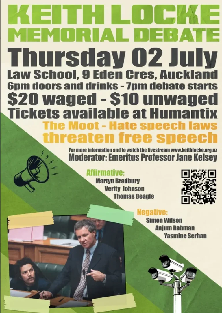 Second Annual Keith Locke Memorial Debate Focuses On The Free Speech Debate