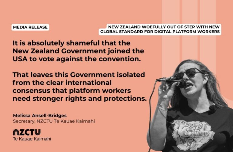New Zealand woefully out of step with new global standard for digital platform workers – NZCTU