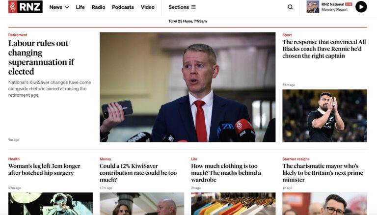 MEDIAWATCH: RNZs new website finally looks like a news site instead of a middle lounge room in Pt Chev